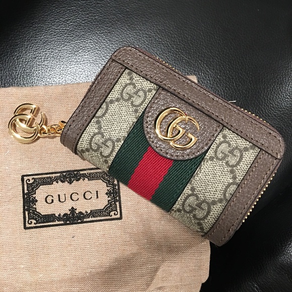 Gucci GG Supreme Ophidia Coin Purse with Key Chain